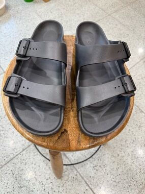 Birkenstock Men's Black Two-Strap EVA Slide Sandals